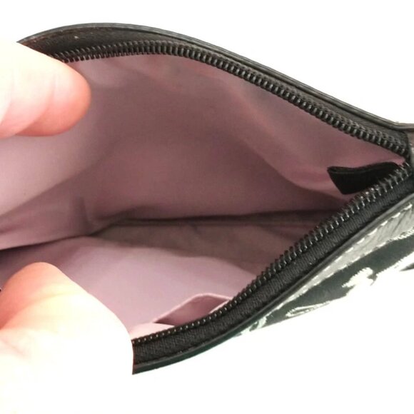 Coach Black & Gray Wristlet Wallet/Purse With Signature Logo - Picture 3 of 3